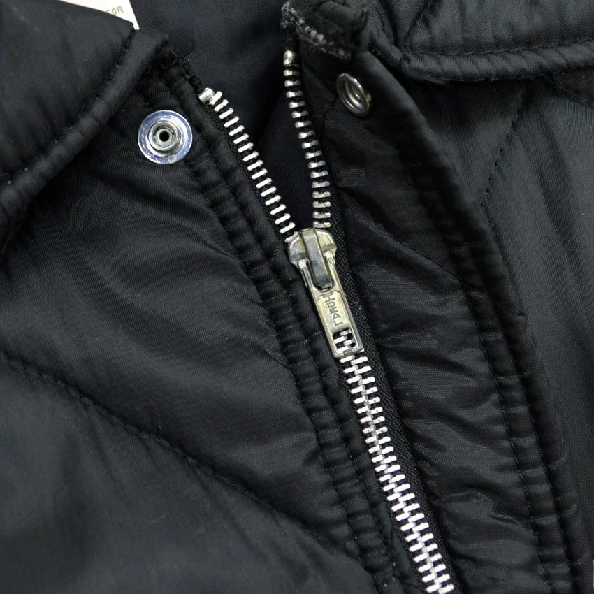 1990's BIG SMITH ALL BLACK QUILTED JACKET...M