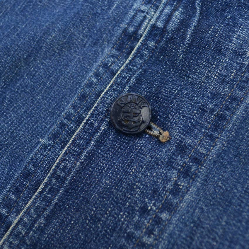 1940's USNAVY WW2 SHAWL COLLAR DENIM JACKET...