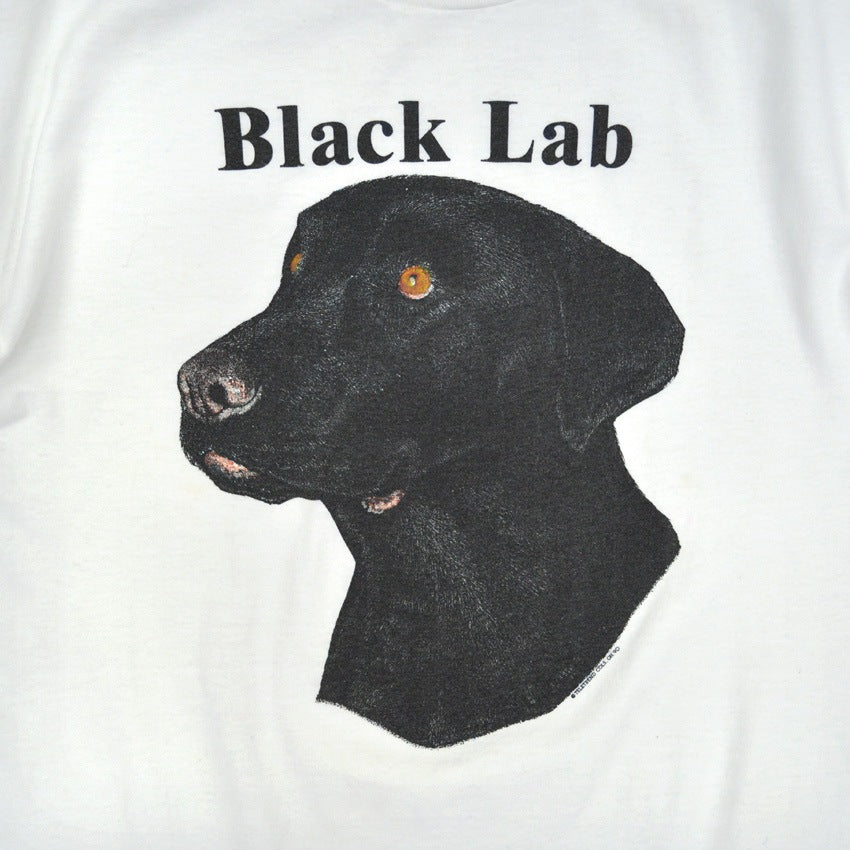 1990's Hanes Black lab Dog Print T-shirt...L