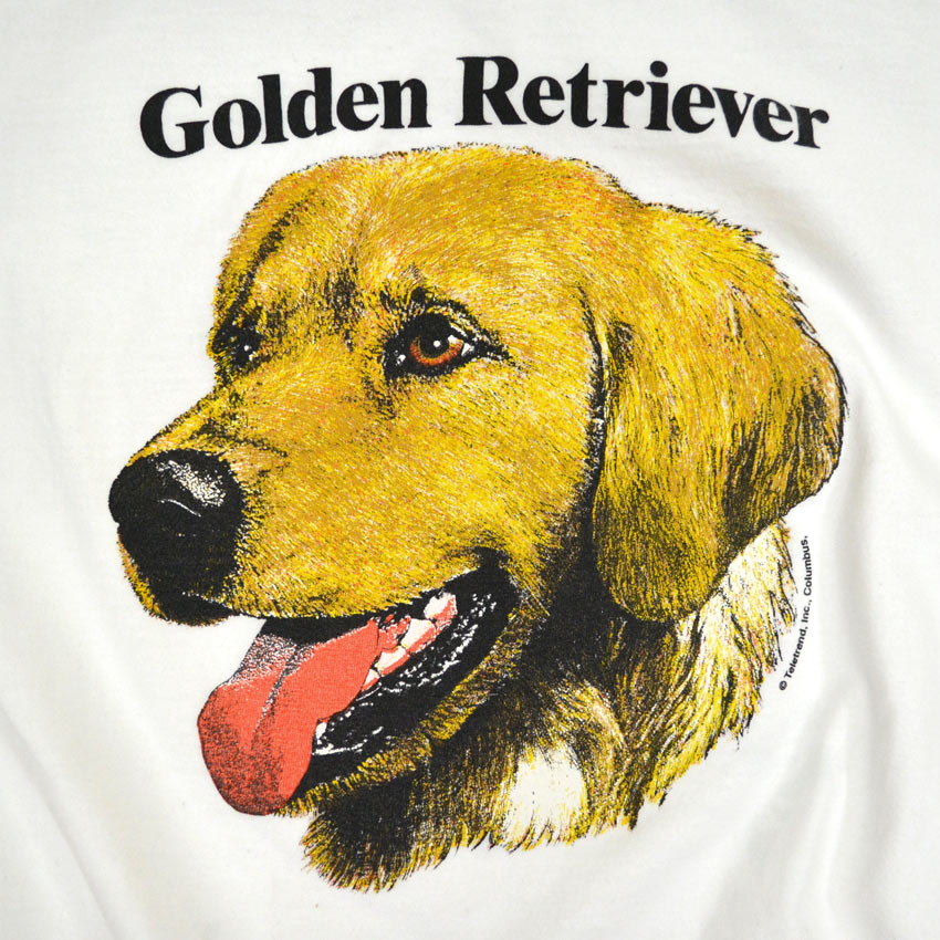 1990's Hanes BEEFY-T Golden Retriever Dog Print T-shirt ... XL
