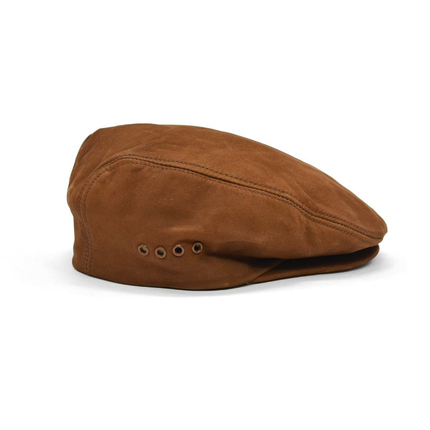 ~1990's LLBEAN BROWN LEATHER HUNTING CAP...XL