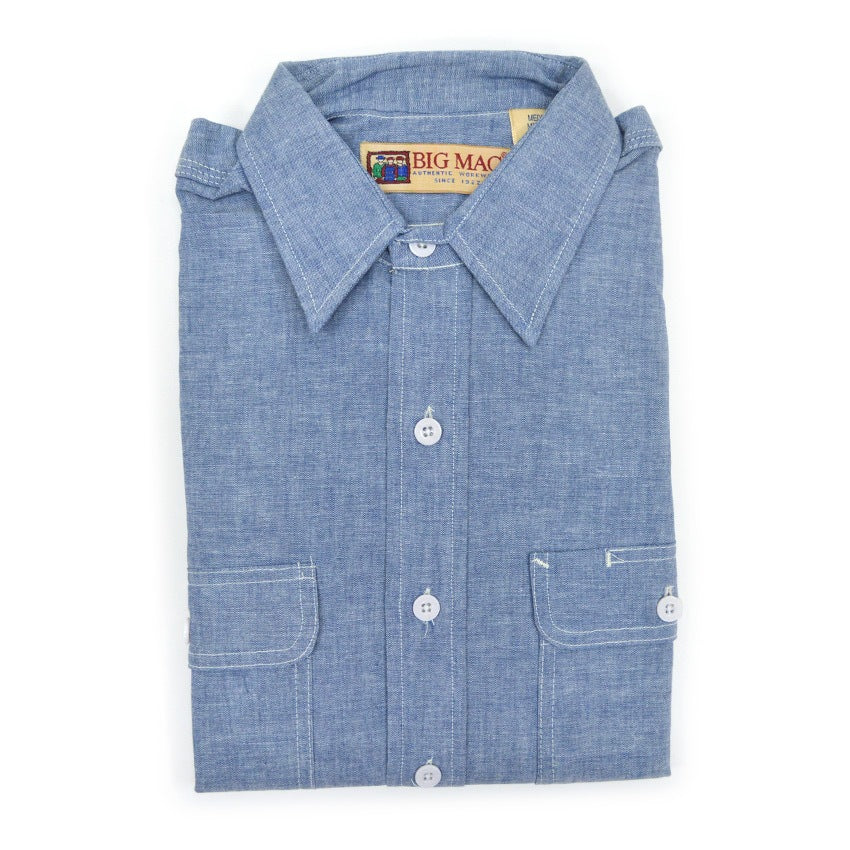 1990's DEADSTOCK BIGMAC CHAMBRAY WORK SHIRT...M