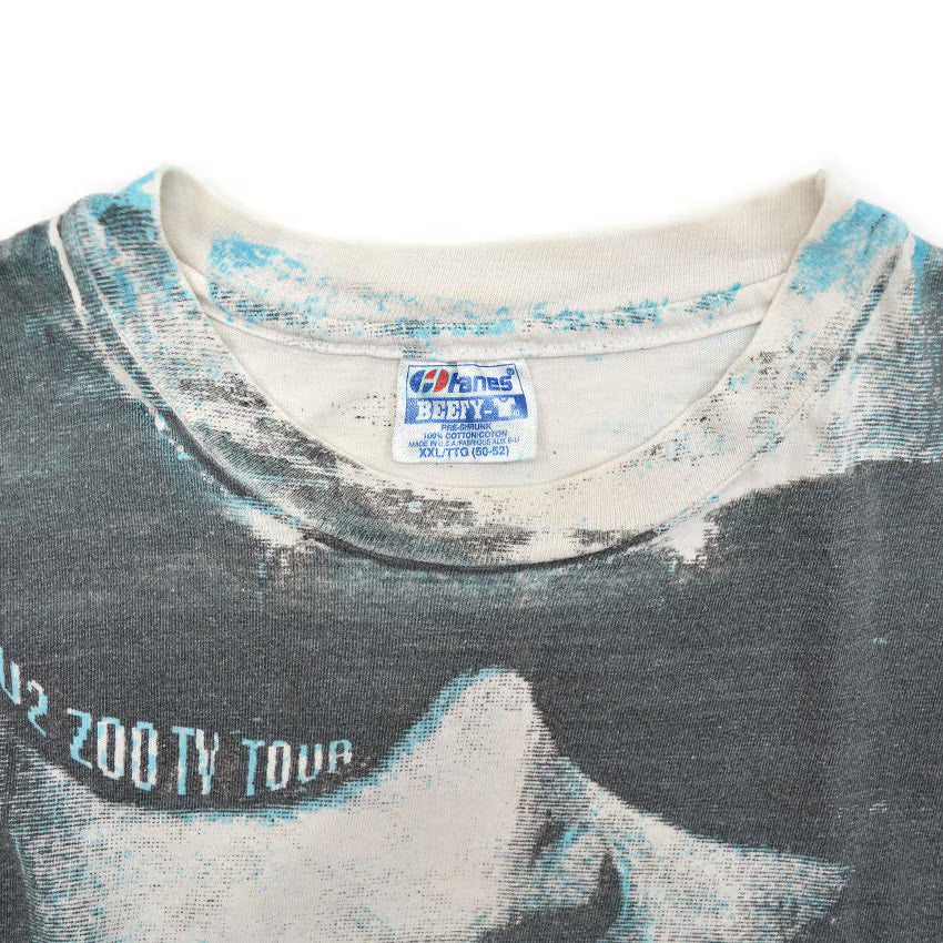 1990's Hanes U2 ZOO TV TOUR ALL OVER PRINT T-SHIRT... XXL