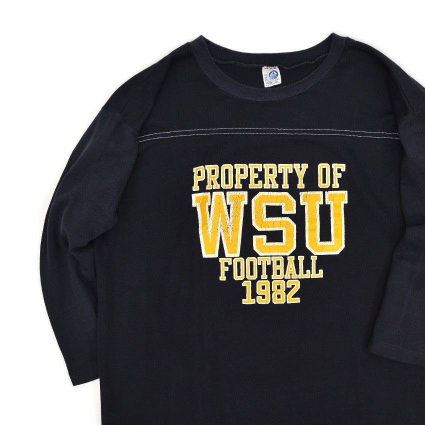 1980's ARTEX BLACK & DARK NAVY WSU FOOTBALL SHIRT ... XL
