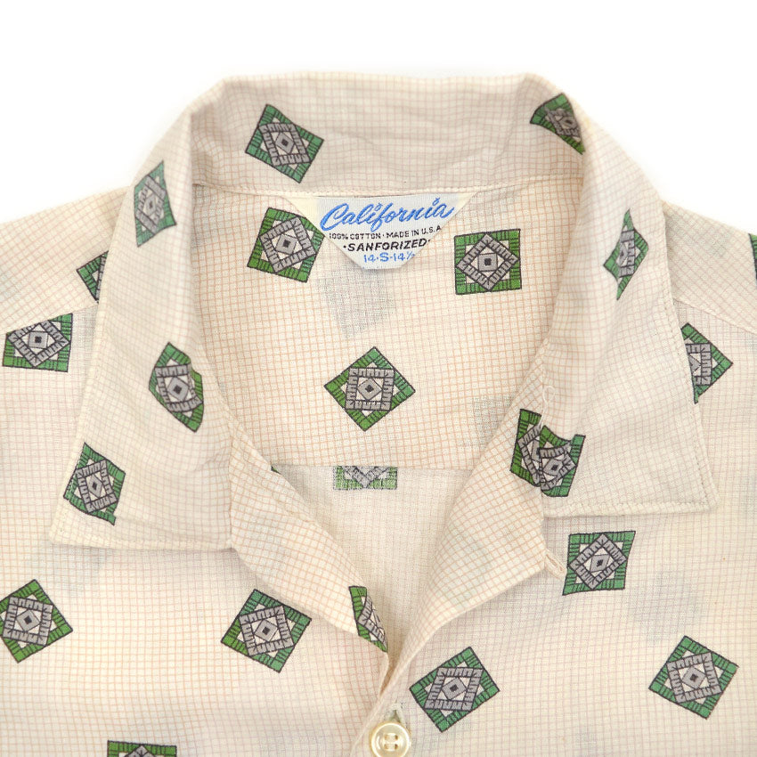 〜1960's California Native Pattern S/S Shirt ... S