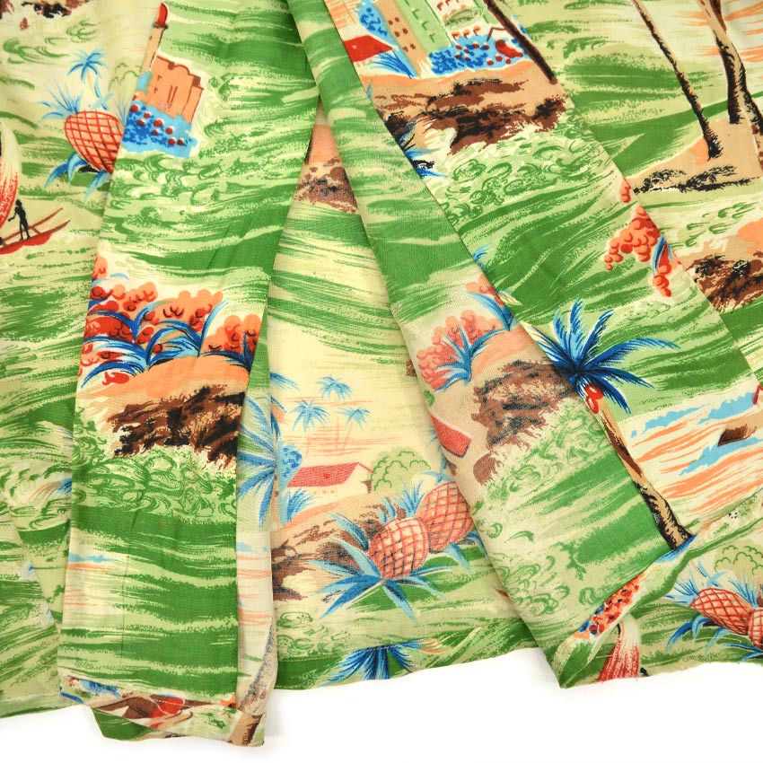1960's South Pacific Aloha Rayon Shirt ... XL