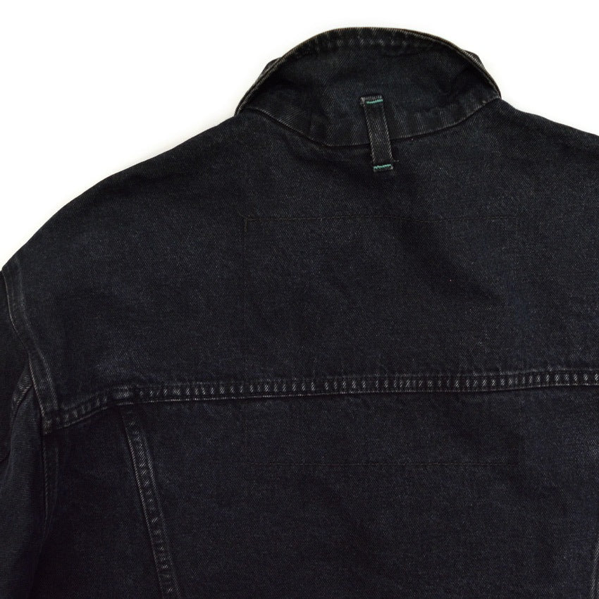 1980s Lee RIDER BLACK DENIM BIG SIZE with oversized patch... XL