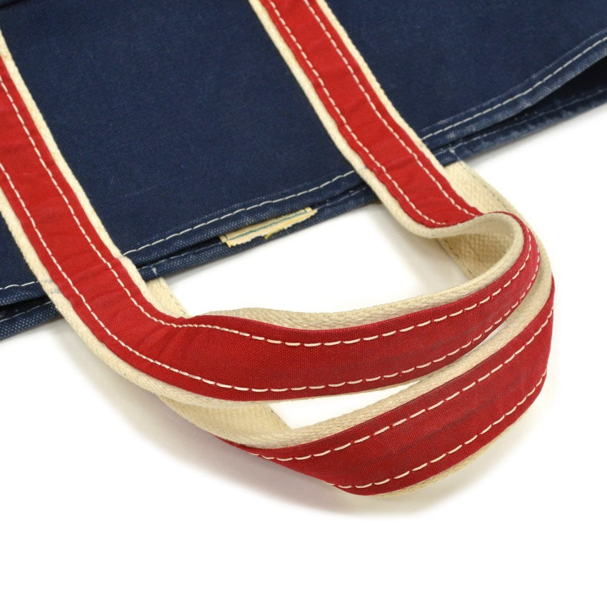 1980's LLBEAN DELUXE BOAT AND TOTE NAVY & RED MINT... LARGE