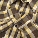 1970's~ YELLOW PLAID FLANNEL SHIRT... Fits like S