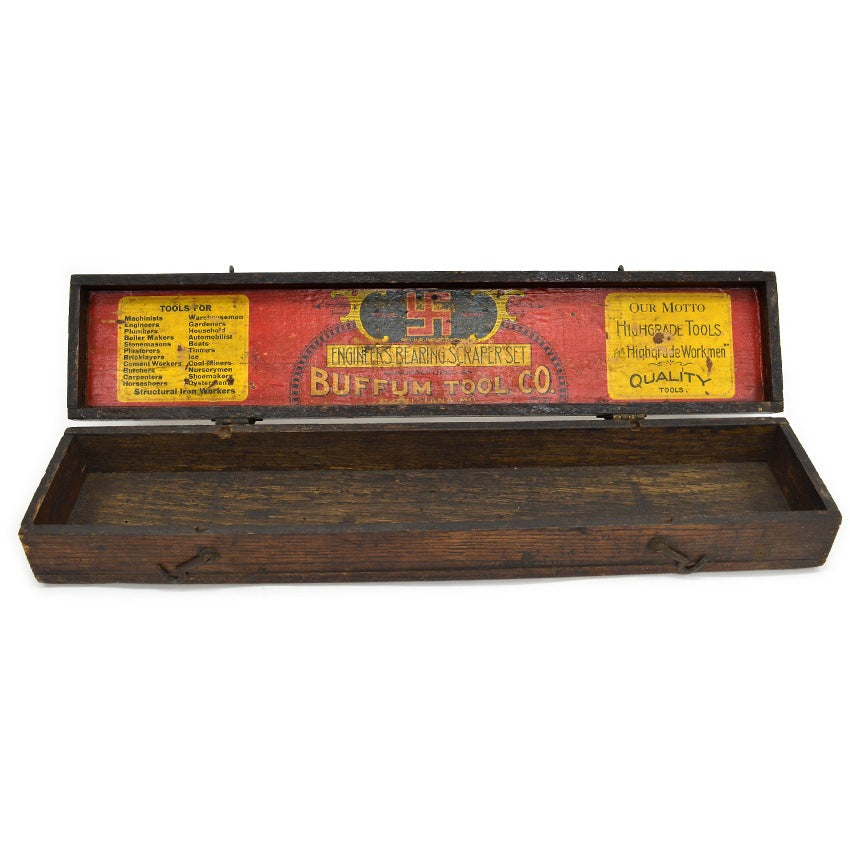 c.1920's BUFFUM TOOL CO. ENGINEERS WOOD TOOL BOX スワスティカ ...