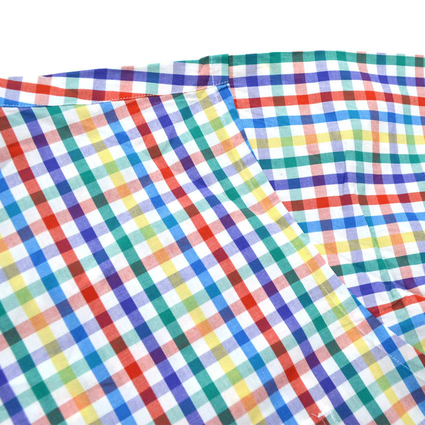 1990's DEADSTOCK LAND'S END MULTI GINGHAM B/D SHIRT ... M