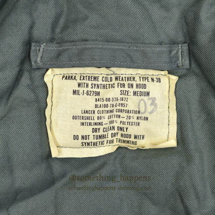 1970's DEADSTOCK USAF N-3B LANCER CLOTHING CORPORATION ... MEDIUM