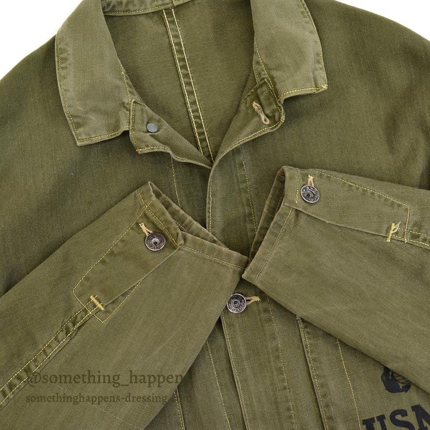 1940's U.S.M.C. HBT MECHANICS COAT ... Fits like 36