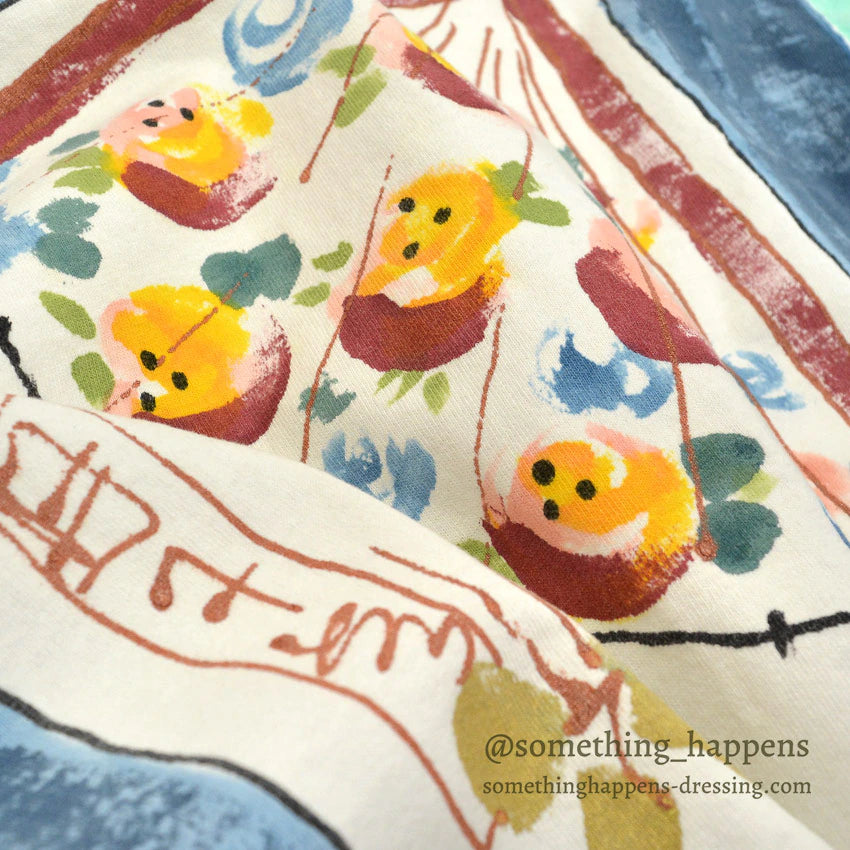 1990's COTTON DELUXE HARI '95 HAND PAINT ART M/S T-SHIRT ... L