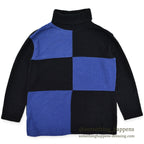 1990's MOVING BLUE FLEECE TURTLE NECK PANEL FRONT ...