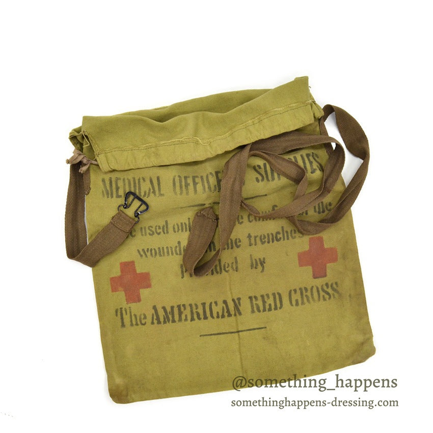 1910's AMERICAN RED CROSS WW1 MEDICAL OFFICERS SUPPLIES BAG...