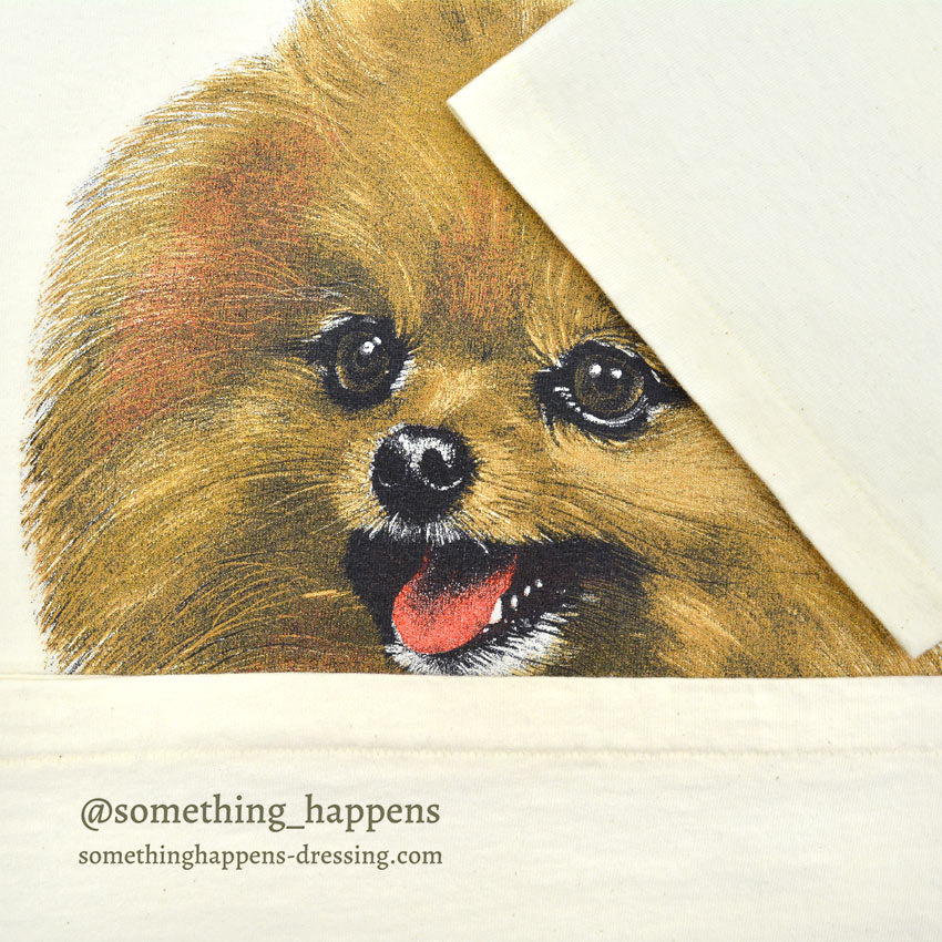1990's HANES POMERANIAN DOG PRINT T-SHIRT ... LARGE