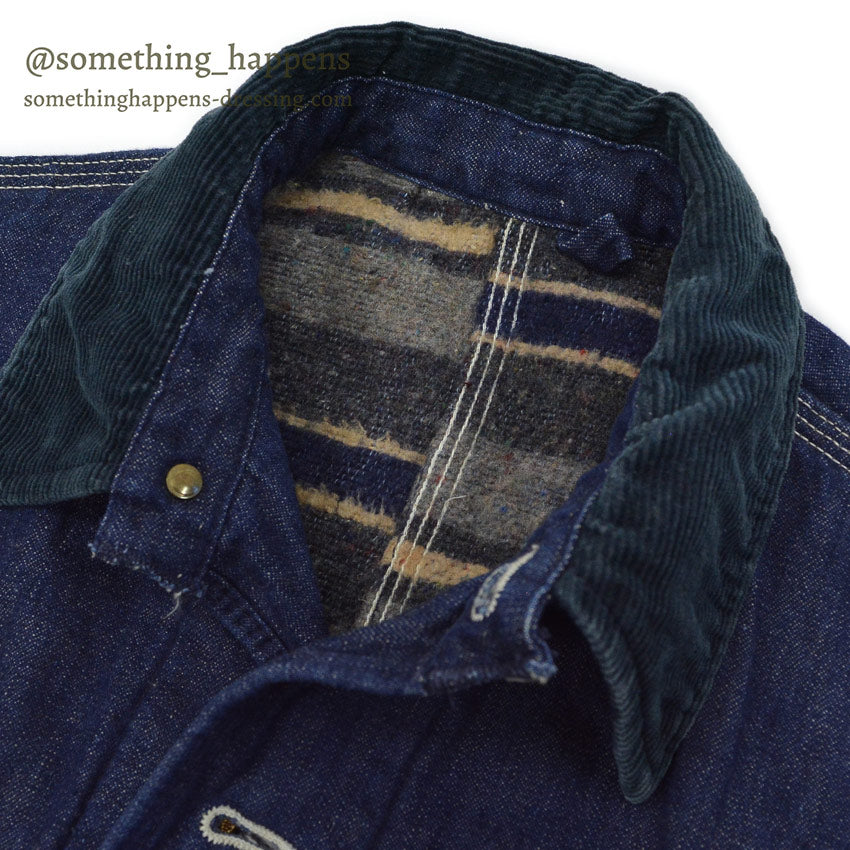 1950's UNKNOWN DENIM COVERALL BLANKET DARK... Fits like 36
