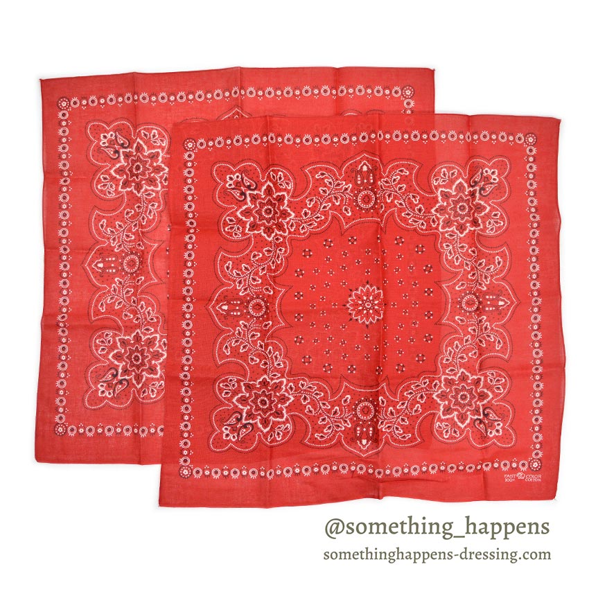 1960s DEADSTOCK ELEPHANT BRAND BANDANA RED ORIGINAL PACKAGE ... 2 pieces
