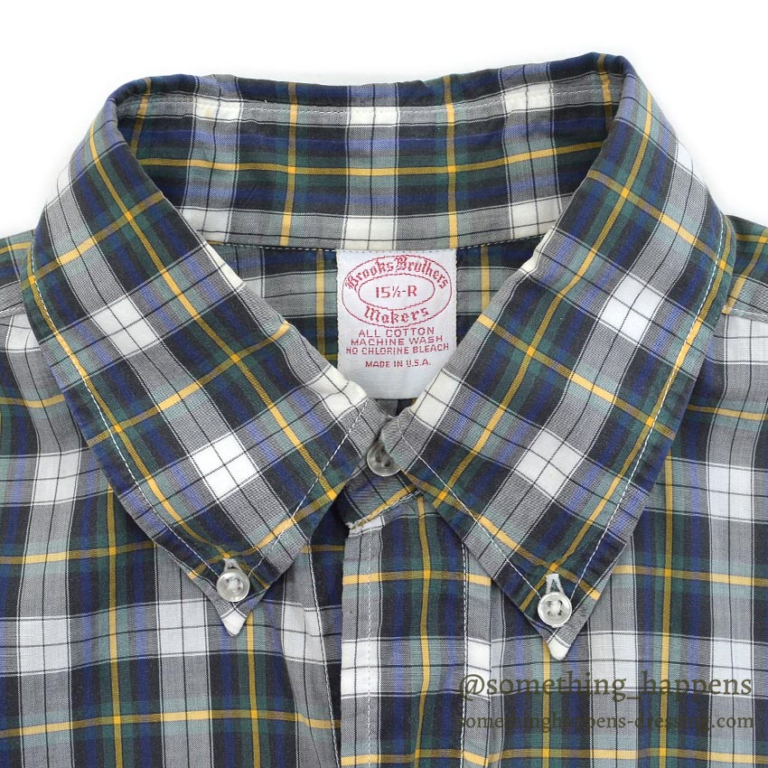 1980's BROOKS BROTHERS PLAID B/D SHIRT USA製  ... 151/2R