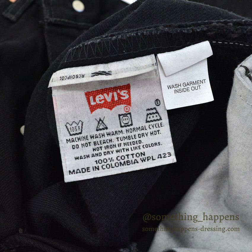 DEADSTOCK Levi's 501 BLACK DENIM PANTS Made in COLOMBIA... W33 L32