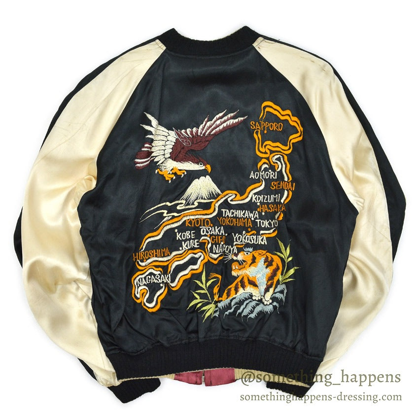 1940s JAPAN SOUVENIR JACKET (Sukajan) - Eagle & Tiger Design, TTS Zipper...