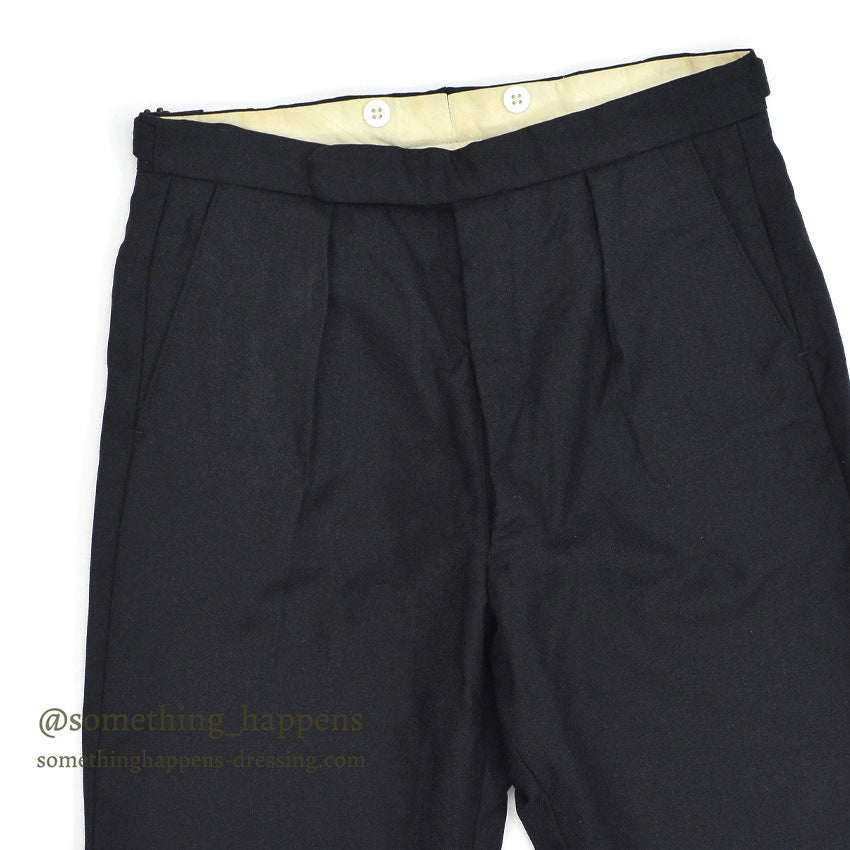 1960's~ EURO BLACK WOOL SLACKS...W32 L31