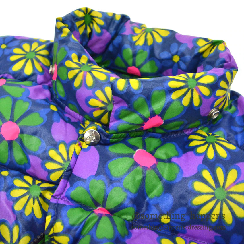 1970's GERRY HIPPIE FLOWER PATTERN ALL OVER PRINT DOWN JACKET...