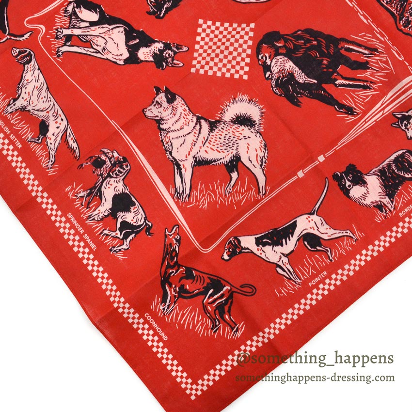 DEADSTOCK OLD HOUND DOG BANDANA CHECKERD FLAG...