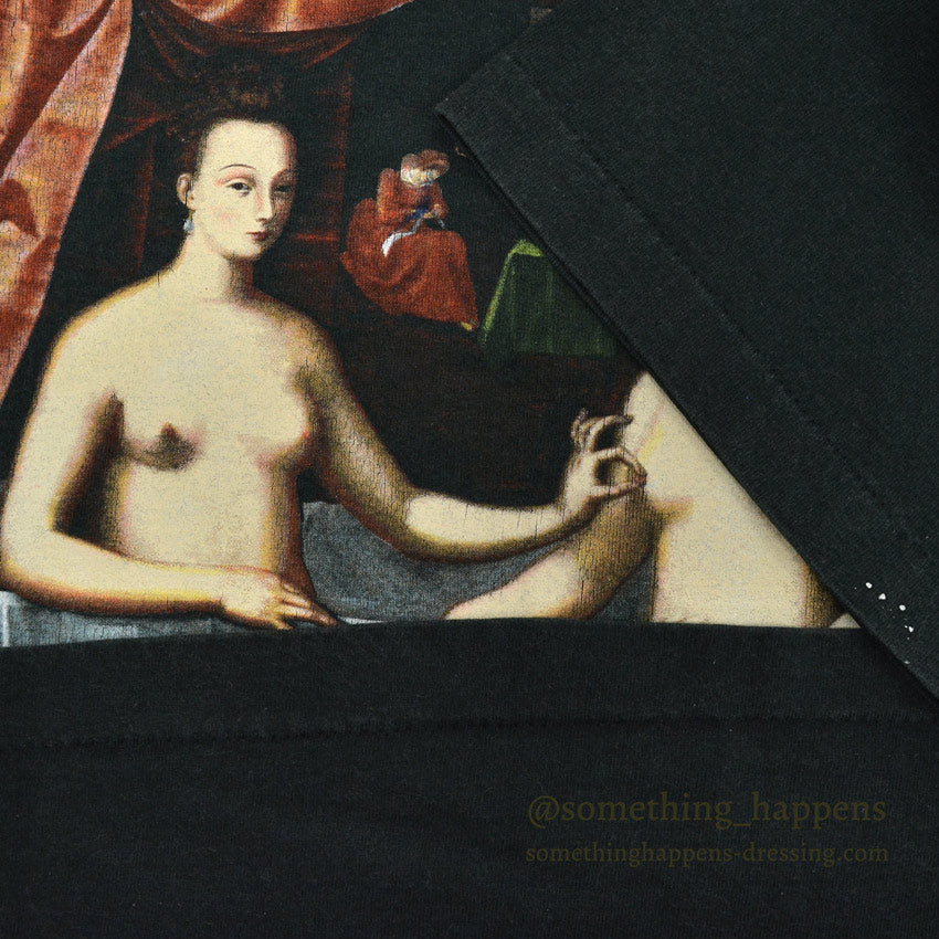 1990's FRUIT OF THE LOOM FOTOFOLIO ガブリエル・デストレ ART T-SHIRT ... L