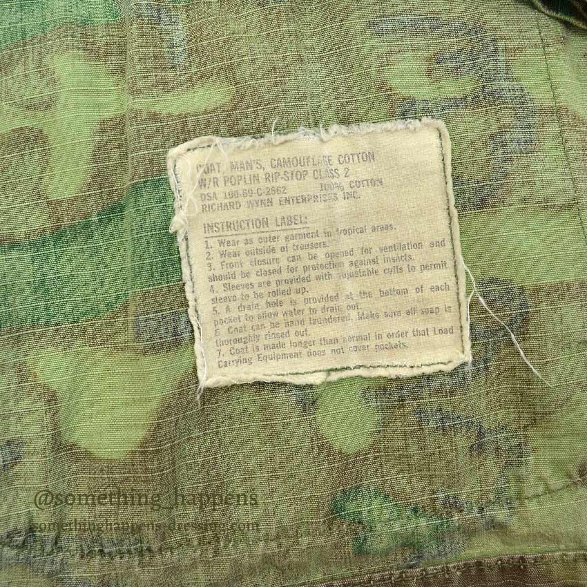 1960's USARMY ERDL JUNGLE FATIGUE JACKET MIX LEAF... SR