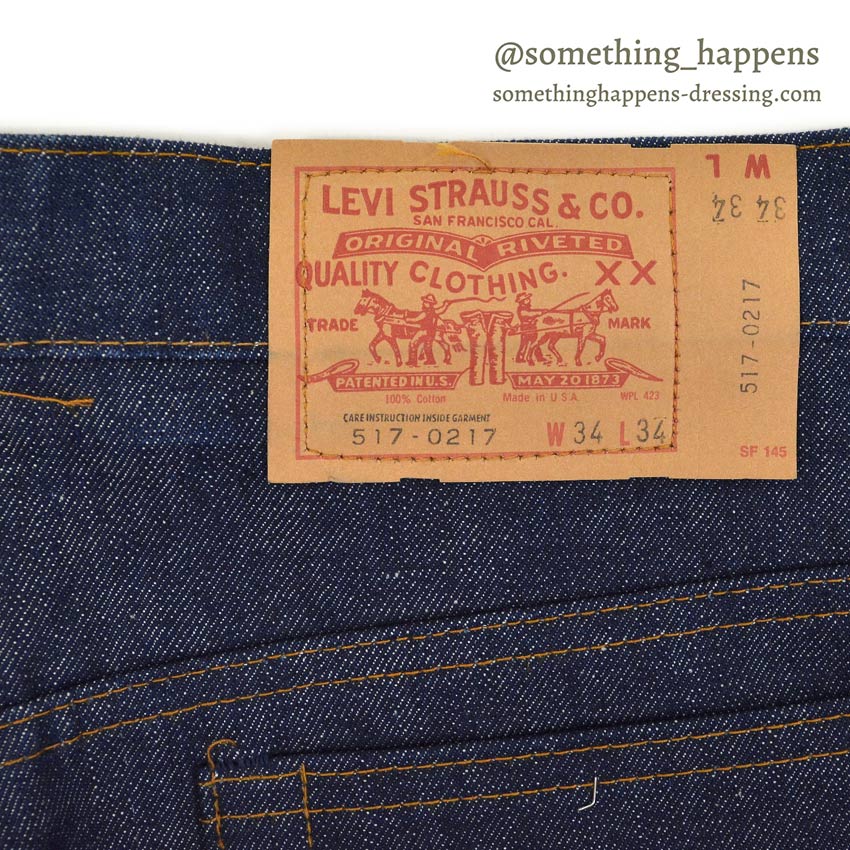 1980's DEADSTOCK Levi's 517 DENIM PANTS RED TAB Made in 1981... W34/L34