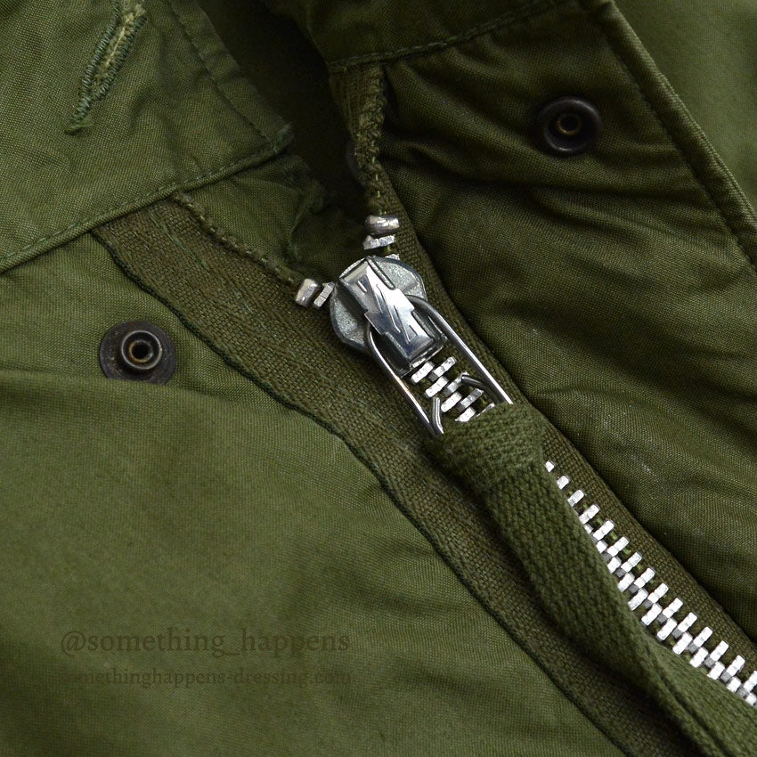 1960s US ARMY PARKA, MEN'S, M-65, Aluminum Zipper & USED LINER... M