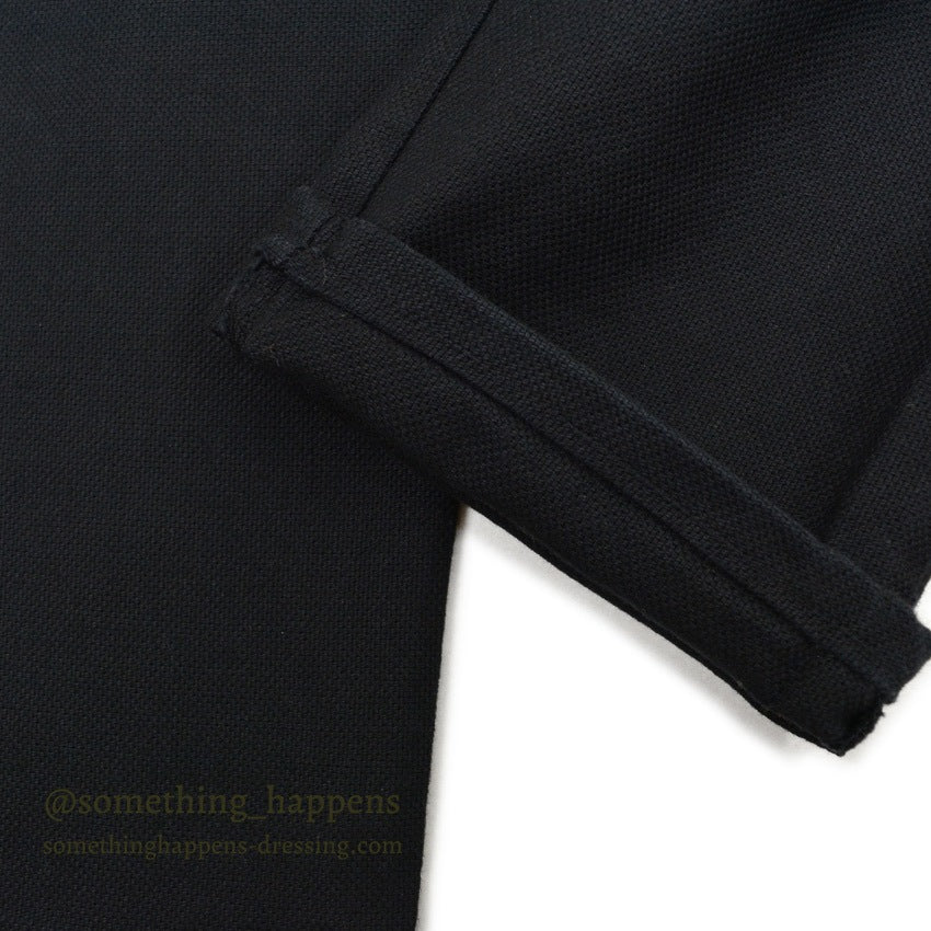 1970s UNKNOWN Piqué Black Tapered Pants... W31/L29