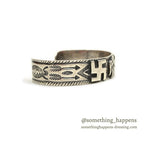 c.1930's NAVAJO FRED HARVEY ERA SWASTIKA SILVER BANGLE...