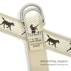1990's~ LLBEAN DOG PRINT D-RING BELT...L/XL
