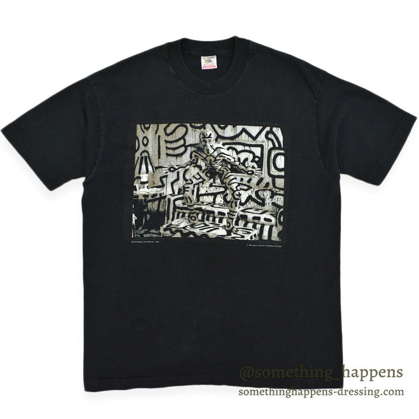 1990's FRUIT OF THE LOOM KEITH HARING ANNIE LEIBOVITZ FOTOFOLIO T-SHIRT ... L