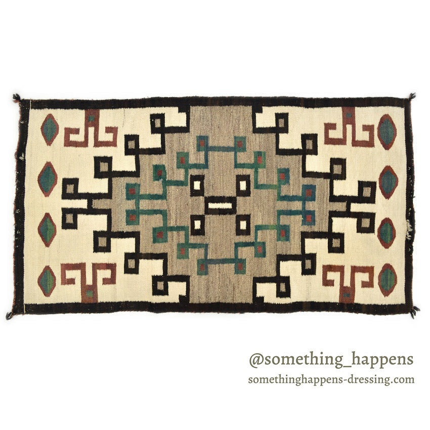 c.1940's NAVAJO RUG DIAMONDS PATTERN... 136cm/69cm