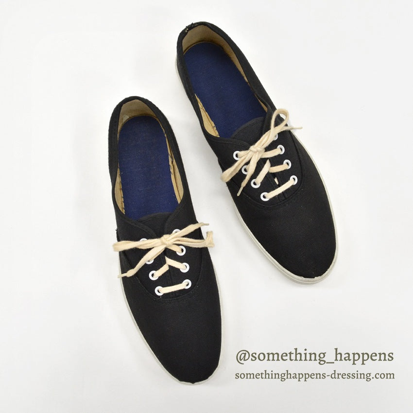~1980's OLD BLACK COTTON SNEAKER 2...