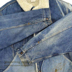 1970's Levi's 70605-0217 DENIM BOA JACKET ADD POCKETS / FADED... 44