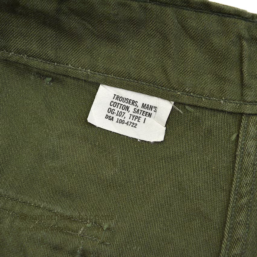 1960's U.S.ARMY TROUSERS, MAN'S COTTON SATEEN OG-107, TYPE-I 2 ... W32/L31