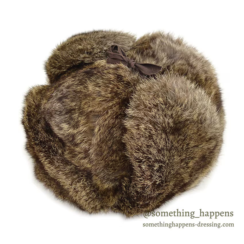 1980's LLBEAN NORTH KING NATURAL RABBIT FUR HAT... L