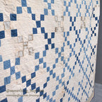 NINE PATCH INDIGO CALICO PATCHWORK QUILT... 202cm/168cm