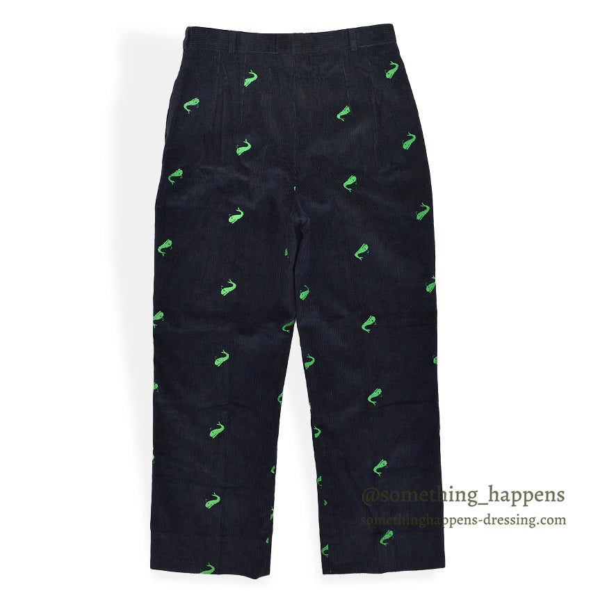 ~1970's DEADSTOCK HICKEY'S WHALE EMBROIDERY CORDUROY PANTS ... W32/L28