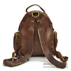 ~1970's PK DARK BROWN LEATHER BACKPACK...