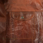 ~1980's UNKNOWN BROWN LEATHER JACKET TYPE 3RD ... Fits like 48
