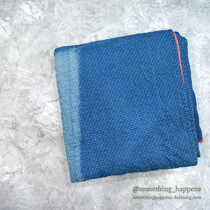 ANTIQUE WILD GOOSE CHASE RED/INDIGO PATCHWORK QUILT... 171cm/171cm