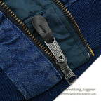 1980's~ HOPE MANUFACTURING, INC. MA-1 DENIM/NYLON FLIGHT JACKET ... L