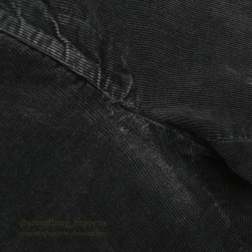 1960's BLACK CORDUROY SLACKS...W35/L28
