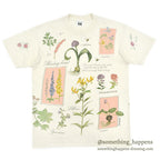 1990's REL-E-VANT PRODUCTS BOTANICAL ART PRINT T-SHIRT ... L